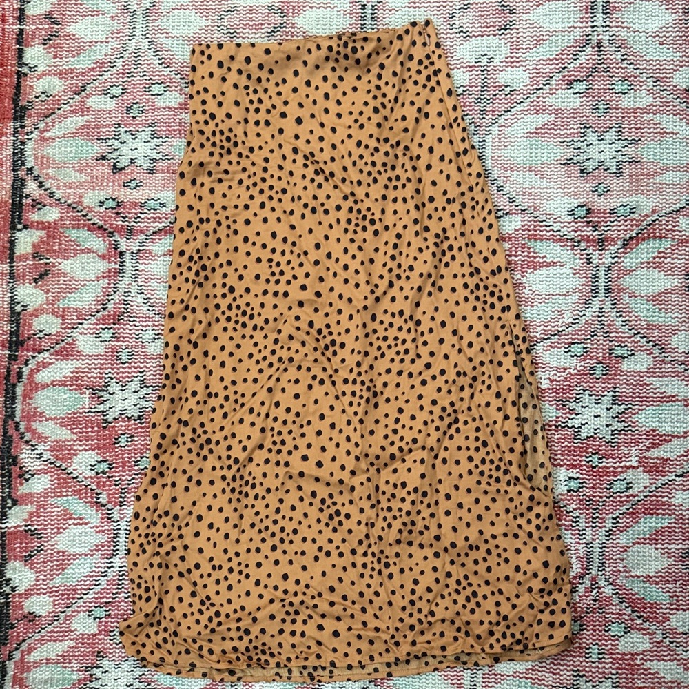 Marine Layer leopard print midi slip skirt